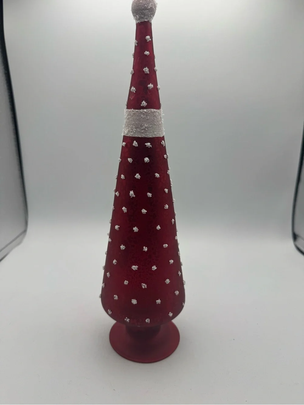 Pier 1 Glass Santa Light-Up LED with Timer 12